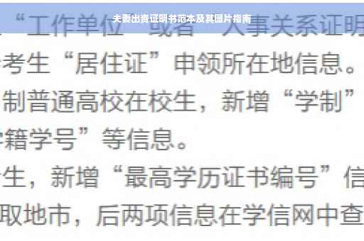 夫妻出资证明书范本及其图片指南