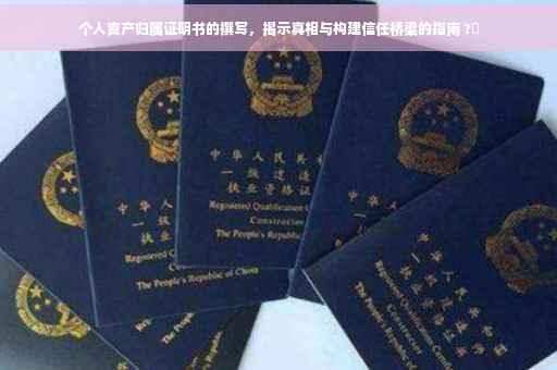 个人资产归属证明书的撰写，揭示真相与构建信任桥梁的指南 ?✨