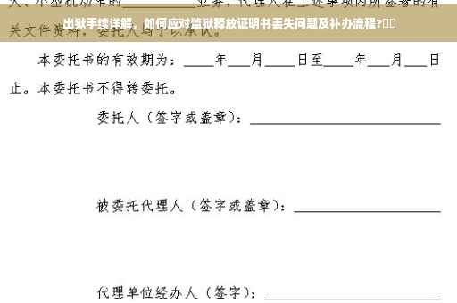 出狱手续详解，如何应对监狱释放证明书丢失问题及补办流程?⚡️