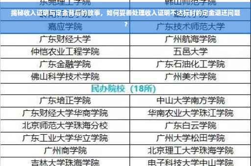 揭秘收入证明与定金背后的故事，如何妥善处理收入证明不达标时的定金退还问题？