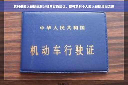 农村低收入证明现状分析与写作建议，提升农村个人收入证明质量之道