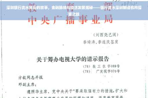 深圳银行流水背后的故事，金融脉络与经济发展揭秘——银行流水深圳翻译机构探索之旅