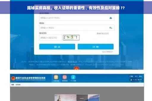 揭秘买房真相，收入证明的重要性、有效性及应对策略 ??