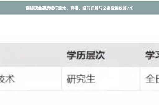 揭秘现金买房银行流水，真相、细节详解与必备查询攻略??✨
