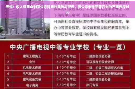 警惕！收入证明自制假公章背后的风险与警示，假公章制作犯罪行为的严重性探讨 ??
