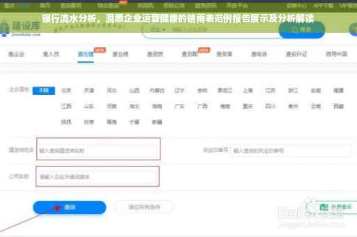 银行流水分析，洞悉企业运营健康的晴雨表范例报告展示及分析解读