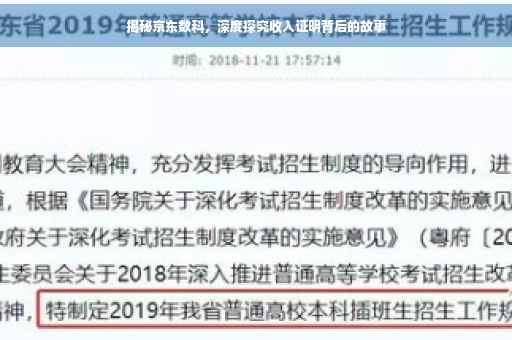 揭秘京东数科，深度探究收入证明背后的故事