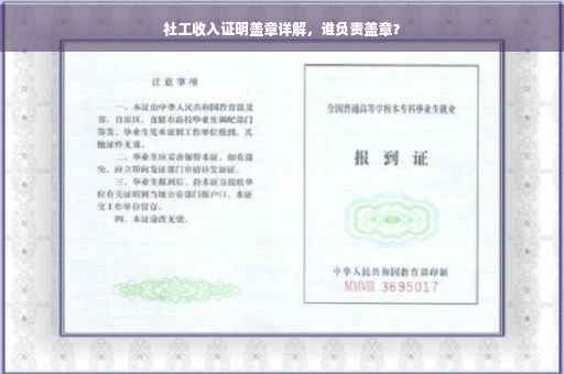社工收入证明盖章详解，谁负责盖章？
