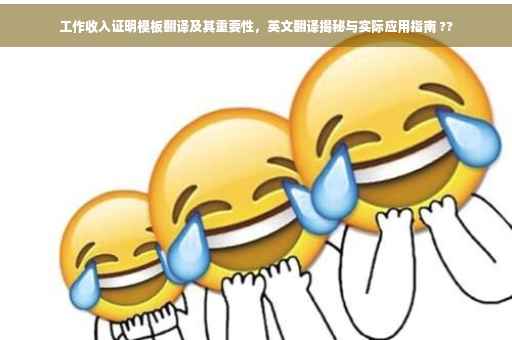 工作收入证明模板翻译及其重要性，英文翻译揭秘与实际应用指南 ??