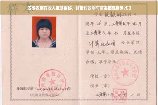 安徽农商行收入证明揭秘，背后的故事与真实面貌探索?⚡️