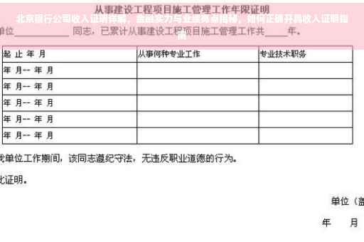 北京银行公司收入证明详解，金融实力与业绩亮点揭秘，如何正确开具收入证明指南
