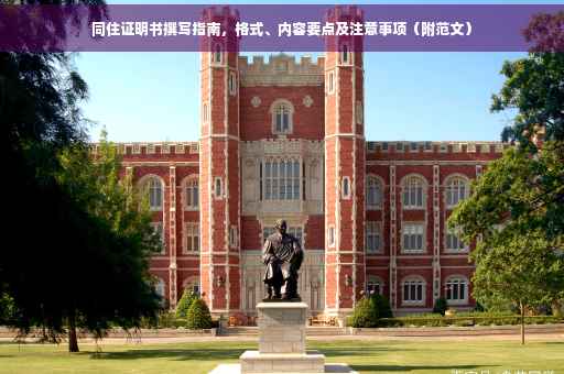 同住证明书撰写指南，格式、内容要点及注意事项（附范文）