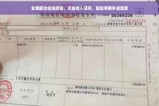 全面解读低保政策，无需收入证明，轻松掌握申请流程