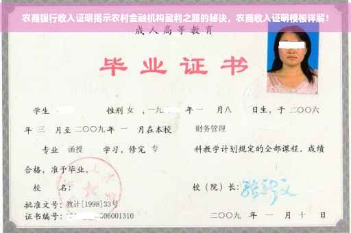 农商银行收入证明揭示农村金融机构盈利之路的秘诀，农商收入证明模板详解！
