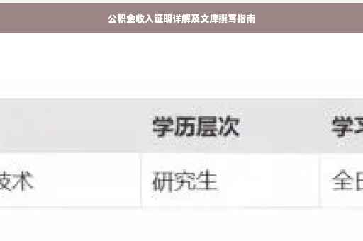 公积金收入证明详解及文库撰写指南