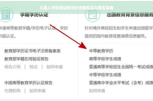 儿童入学延缓证明书的详细解读与撰写指南