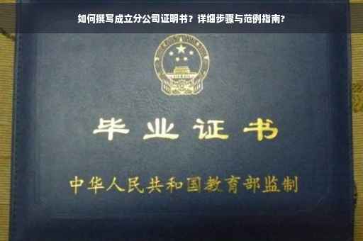 如何撰写成立分公司证明书？详细步骤与范例指南?
