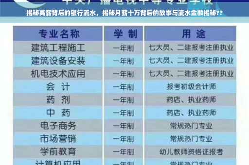 揭秘高薪背后的银行流水，揭秘月薪十万背后的故事与流水金额揭秘??