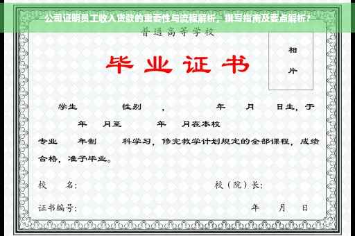 公司证明员工收入贷款的重要性与流程解析，撰写指南及要点解析?