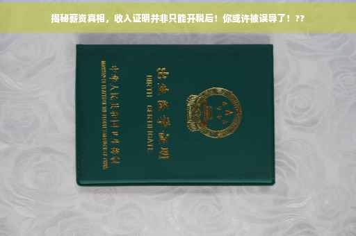 揭秘薪资真相，收入证明并非只能开税后！你或许被误导了！??