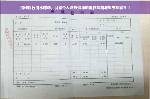 揭秘银行流水筛选，洞察个人财务健康的操作指南与细节观察?⚡️