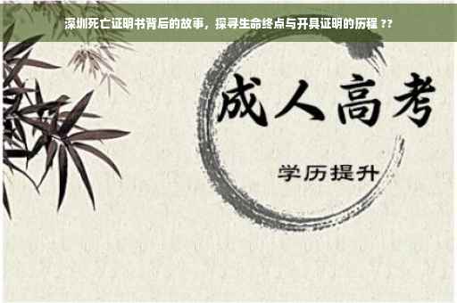 深圳死亡证明书背后的故事，探寻生命终点与开具证明的历程 ??
