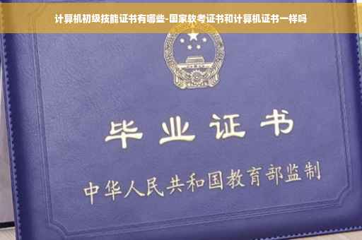 计算机初级技能证书有哪些-国家软考证书和计算机证书一样吗