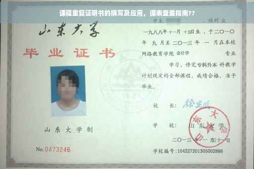 课程重复证明书的撰写及应用，课表查重指南??