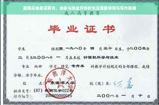 离婚后单身证明书，自由与挑战并存的生活重新审视与写作指南