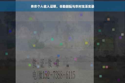 务农个人收入证明，辛勤耕耘与农村生活实录