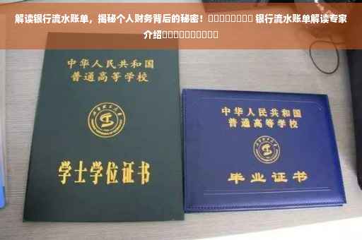 解读银行流水账单，揭秘个人财务背后的秘密！​​​​​​​​ 银行流水账单解读专家介绍​​​​​​​​​​
