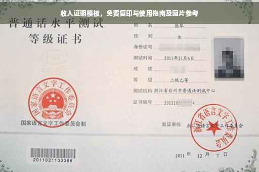收入证明模板，免费复印与使用指南及图片参考