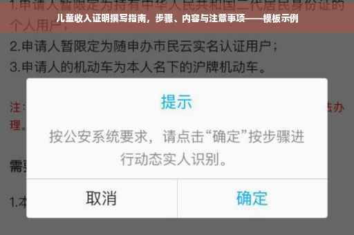儿童收入证明撰写指南，步骤、内容与注意事项——模板示例