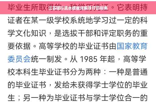 江苏银行流水模板详解及打印指南