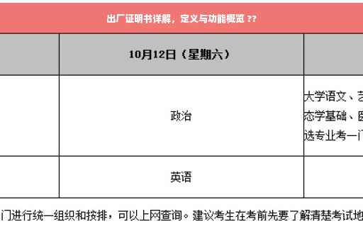 出厂证明书详解，定义与功能概览 ??