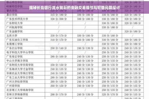 揭秘长岛银行流水背后的金融交易细节与犯罪问题探讨