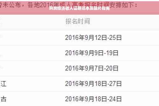 购房经济收入证明范本及图片指南