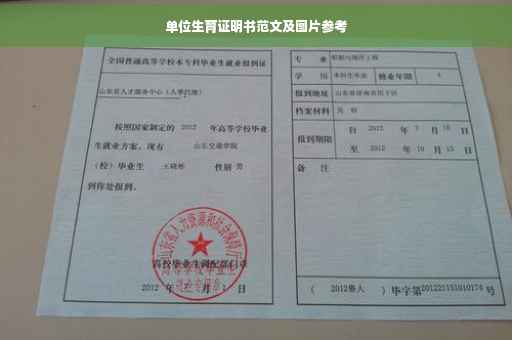 单位生育证明书范文及图片参考