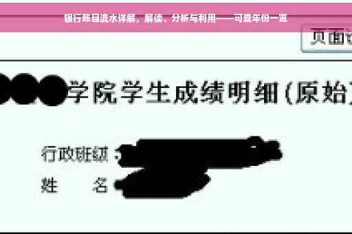 银行账目流水详解，解读、分析与利用——可查年份一览