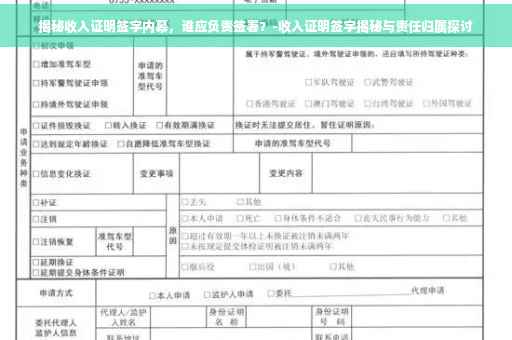 揭秘收入证明签字内幕，谁应负责签署？-收入证明签字揭秘与责任归属探讨