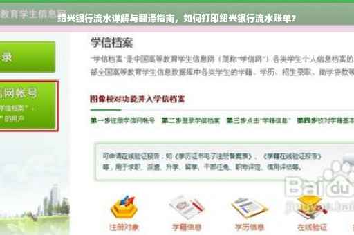 绍兴银行流水详解与翻译指南，如何打印绍兴银行流水账单？