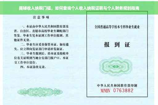 揭秘收入纳税门槛，如何查询个人收入纳税证明与个人财务规划指南