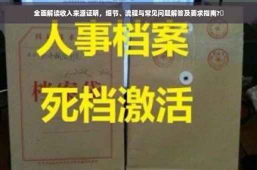 全面解读收入来源证明，细节、流程与常见问题解答及要求指南?✨