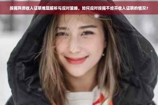 按揭购房收入证明难题解析与应对策略，如何应对按揭不给开收入证明的情况？