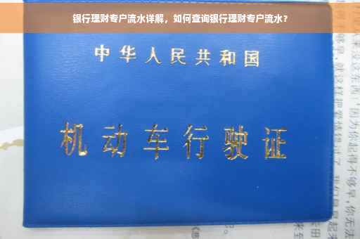 银行理财专户流水详解，如何查询银行理财专户流水？
