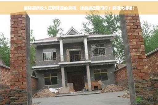 揭秘买房收入证明背后的真相，找亲戚是否可行？真相大揭秘！