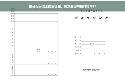 揭秘银行流水的重要性，需求解读与操作指南??