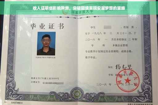 收入证明低影响购房，突破困境实现安居梦想的策略