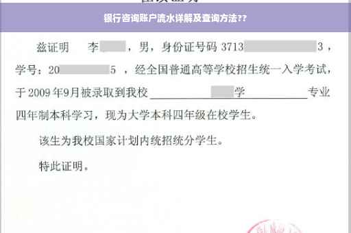 银行咨询账户流水详解及查询方法??
