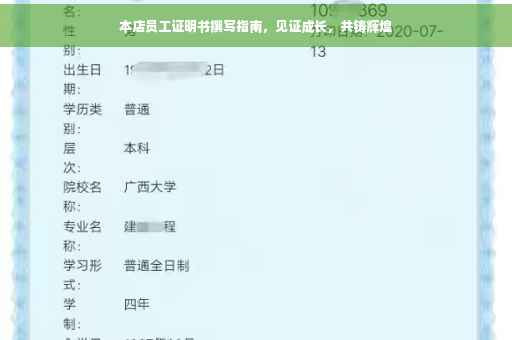 本店员工证明书撰写指南，见证成长，共铸辉煌